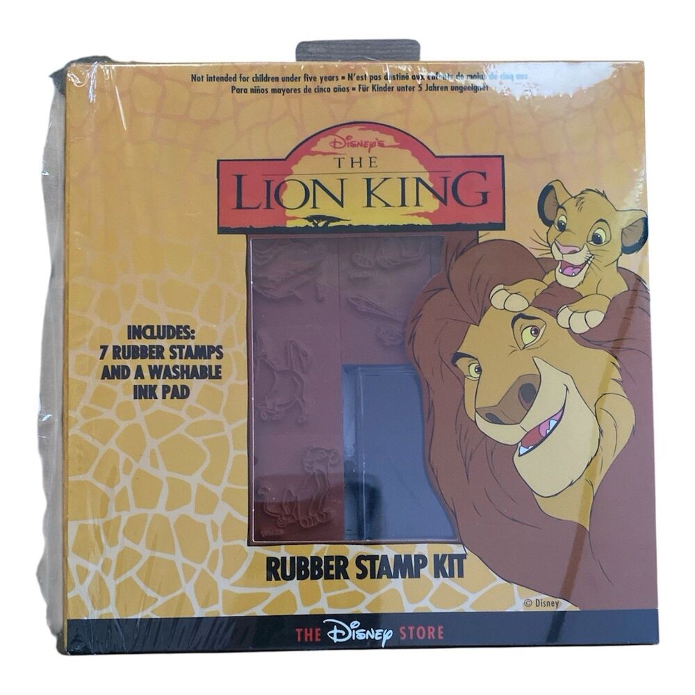 NEW VINTAGE 1990's DISNEY STORE the LION KING RUBBER STAMP KIT SET